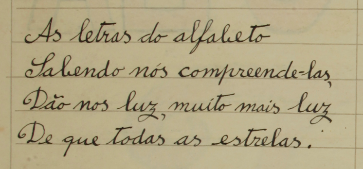 Manuscrito original de As Letras do Alfabeto