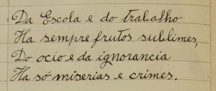 Manuscrito original da Escola e do Trabalho