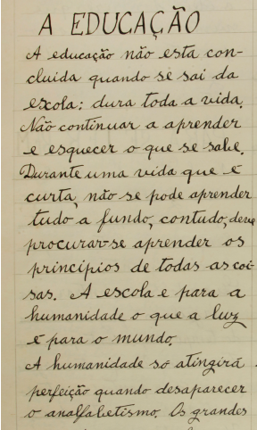 Manuscrito original de A Educação